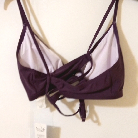 CUPSHE PLUM V-NECK BACK TIE SWIM TOP & STANDARD RISE BIKINI BOTTOMS SIZE XL NWT - Picture 6 of 9